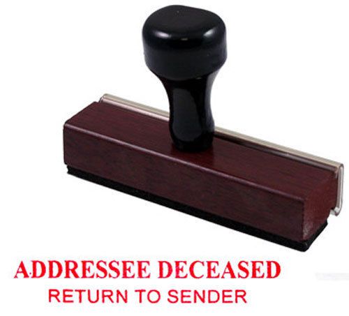 Addressee Deceased Returned Rubber Stamp