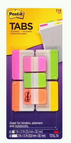 Post it Tabs Variety Pack / 114 Count / 66 1&#034; X 1.5&#034; tabs / 48  2&#034; X 1.5&#034; tabs