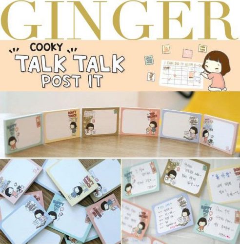 Cooky Girl Talk Talk Stationery Sticker Post-It Bookmark Memo Flags Sticky Notes