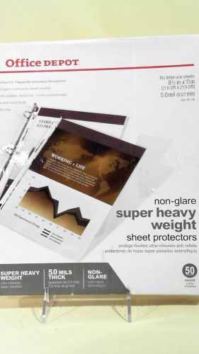 Office Depot 50 Super Heavy Weight Sheet Protectors Non-Glare Thick CHOP 392Nz1