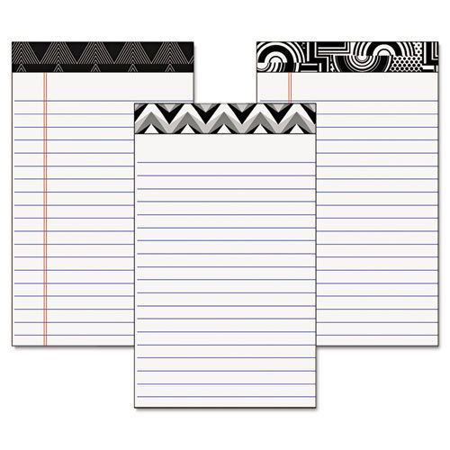 Fashion legal pads with assorted headtapes, 5 x 8, 50 sheets, 6 pads/pack for sale