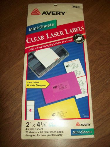 AVERY #2663 MINI-SHEETS CLEAR LASER LABELS