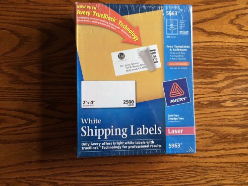 Avery Label 5963 2X4 10 labels per sheet 2500 labels per box