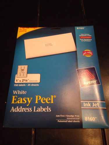 Avery 8160 White Quick Peel Address Labels Ink Jet   750 qty