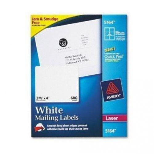 Avery Labels TrueBlock Technology 3.3x4, 600pk #5164