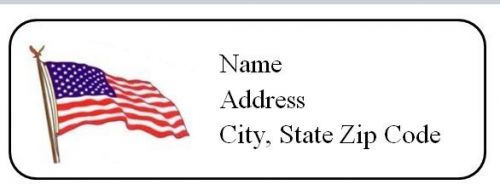 30 Personalized Return Address Labels US Flag Independence Day (us10)