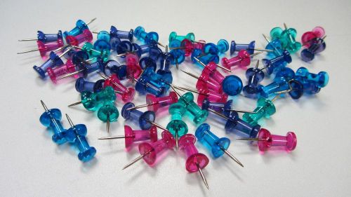 60 Count Neon Push Pins Plus Tote Bag Office Home School Teacher Thumb Tacks