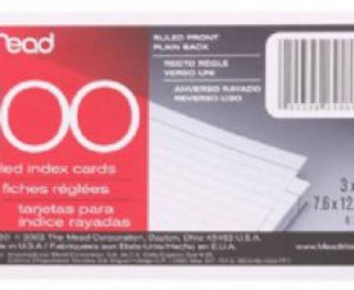 Mead Index Cards 3 In. X 5 In. Ruled 100 / Pack