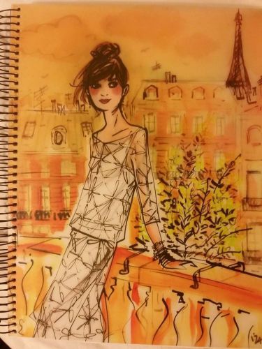 IZAK ZENOU Chloe in Paris 4 Subject LARGE Notebook w/Plastic Cover NEW