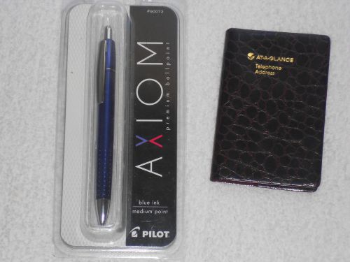 Pilot axiom premium ballpoint pen and at-a-glance address book for sale