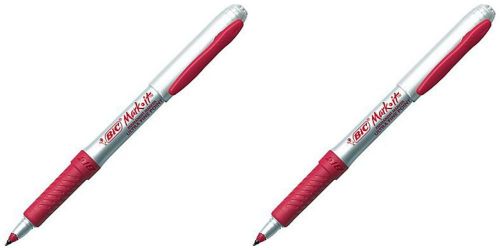 BIC Mark-it Ultra Fine Point Permanent Markers, Red, 2 pens - Rubberized grip