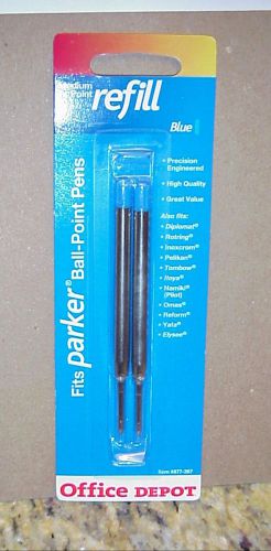 PARKER PILOT Ballpoint Refill Blue Ink Medium Point Fits Most Models 2 Pk Sealed
