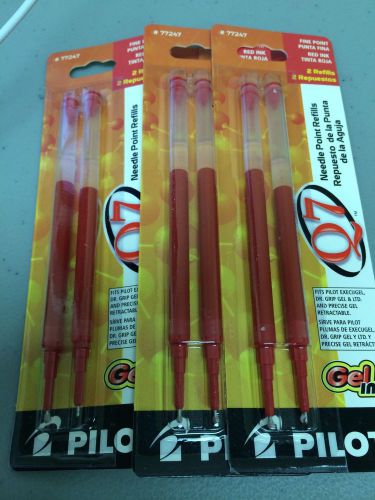 6 Packs Of PILOT Q7 Fine Needle Point Red Gel Ink Pen Refills, 12 Refills In All