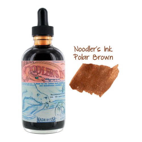 Noodler&#039;s Ink Bottled Ink w/ Eyedropper, 4.5 oz. w/ Free Pen, Polar Brown