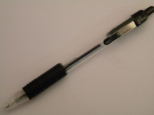 ZEBRA Z-GRIP ROLLER BALL POINT Genuine Zebra PEN BLACK INK  Added Pens Ship FREE