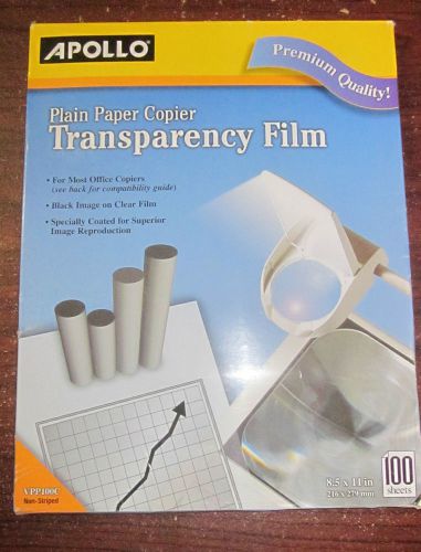 Apollo Plain Paper Copier Transparency Film non-strip VPP100C 100sheets?