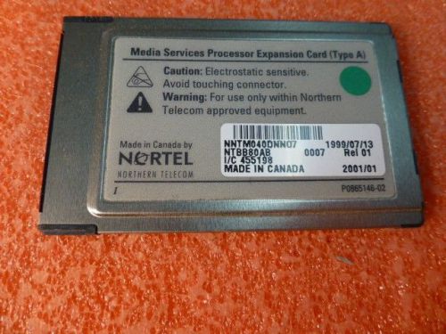 Nortel Telephone System Voicemail Media Services Expansion Card  NTBB80AB