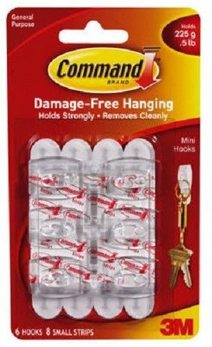 3M 24 Pack, Mini Hook With Command Adhesive