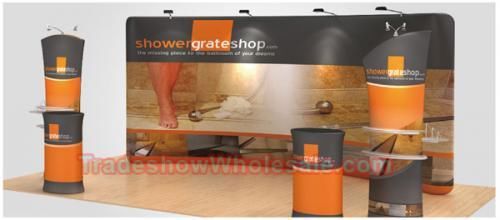 Trade Show Display Booth -  Wavetube Curved Tension Backwall 20ft