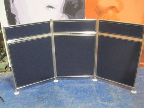 EXPOFRAME TRADE SHOW DISPLAY SYSTEM W/ WHEELED CASE TABLETOP 3 SECTION PORTABLE