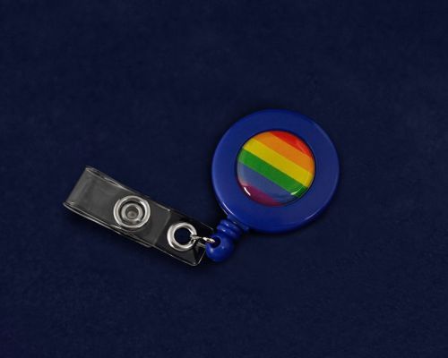 Retractable rainbow badge holder (retail) for sale