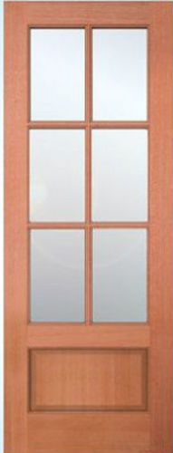 Exterior Meranti Mahogany 6 Lite Stain Grade Sash Solid Wood Entry Doors 8&#039;0 HT