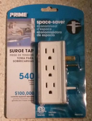 Prime PB801020 6 Side-Outlet Space-Saver Power Tap, White, brand new.