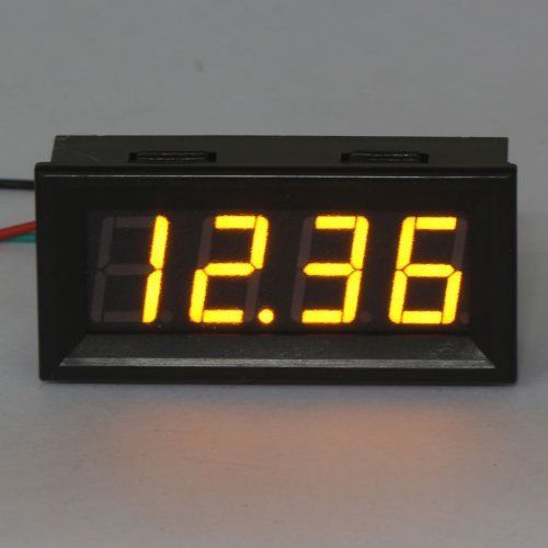 DROK Digital Voltmeter Gauge DC 0-33V 12V Car Battery Volt Meter Yellow LED Disp