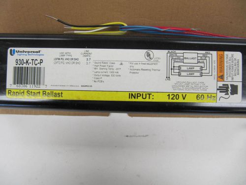 NIB Universal 930-K-TC-P Rapid Start Ballast 120 VAC for (2) F96 or F72