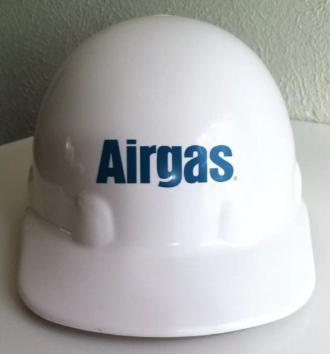 Airgas industrial white protective hard hat adjustable work helmet size 6 3/4-8 for sale