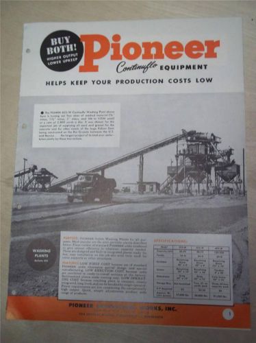 Vtg Pioneer Engineering Works Catalog~Continuflo Equipment~Quarry Plants