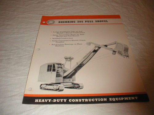 1946 koehring model 205 pull shovel crawler crane sales brochure for sale