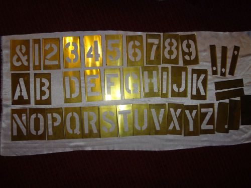 Vintage - C H Hanson - Brass Stencils - 4&#034; Letters &amp; Numbers