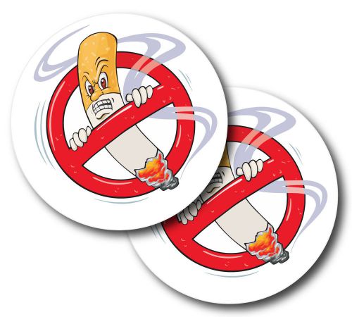 2 No Smoking Sign Decal 3&#034; Warning Smoke Free Vinyl Sticker 3INCH