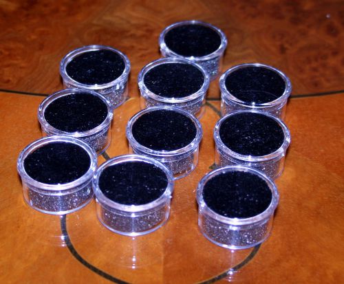 10 Loose Gem Stone Display or Storage Jars in Black