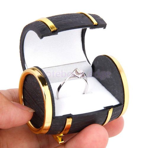 Beer Barrel Design Ring Earring Jewelry Display Storage Box Case Xmas Wedding