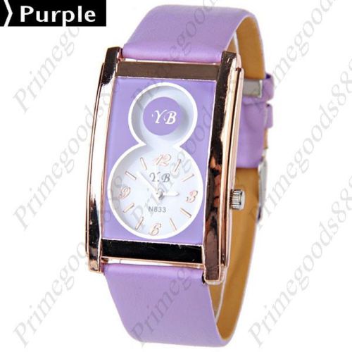 Number 8 Synthetic Leather Quartz Wristwatch Women&#039;s Free Shipping in Purple