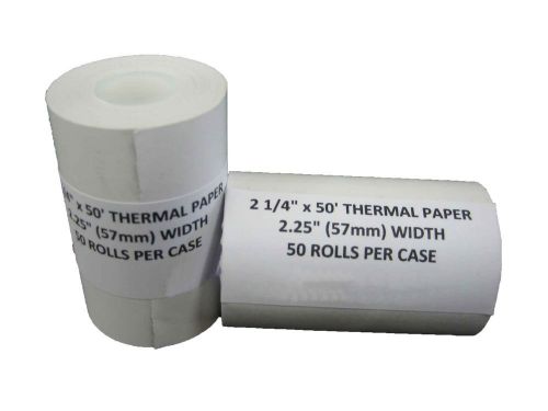 Thermal Cash Register Pos Receipt Paper 2 1/4&#034; x 50&#039; Tape Paper 50 Rolls / Case