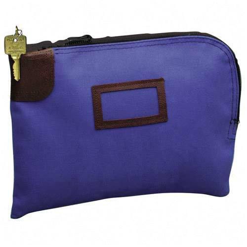 Pm company night deposit bag with zipper lock 12wx9h nylon blue. sold as each for sale