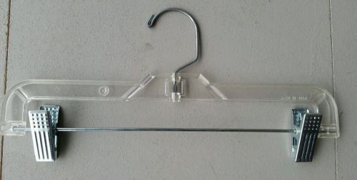 CLEAR PLASTIC BOTTOM HANGER WITH CLIPS(BOX=100) SWIVEL HOOK, METAL 12&#034;