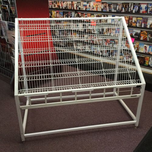 CD DVD Media Browser Storage System Retail Store Display Rack 6 Tiers White