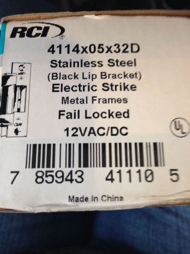 RCI Stainless Steel Electric Strike Fail Locked Metal Frame 12VAC/DC 4114x05x32D