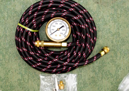 Unused Vintage G. H. Meiser &amp; Co USA Air pressure Gauge W/ 20&#039; hose &amp; 3 tips
