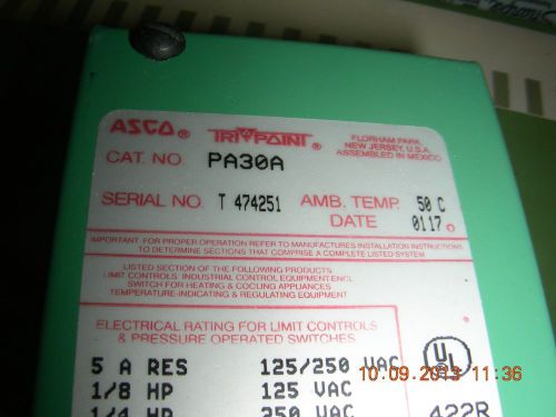 ASCO Pressure Switch  PA30A
