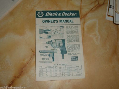 black and decker 1/4 3/8 drill owners operating manual