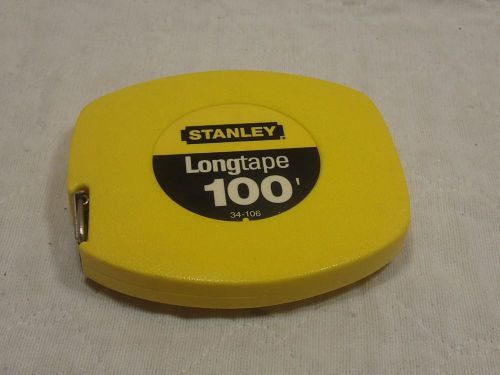 Stanley 34-106 long tape measure, 3/8&#034; graduations, 100 ft., yellow new for sale