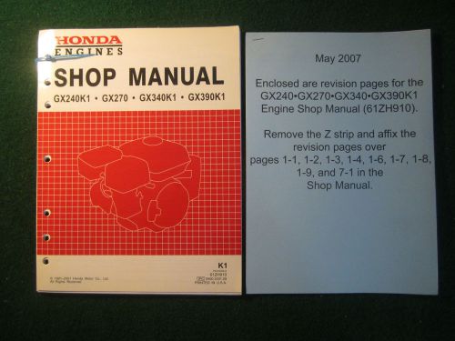1991-2001 Honda Engine GX240K1 GX270 GX340K1 GX390K1 Shop Service Manual 2000 +