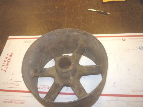 OLD ANTIQUE CAST IRON FLAT BELT PULLEY  HIT &amp; MISS GAS ENGINE ?