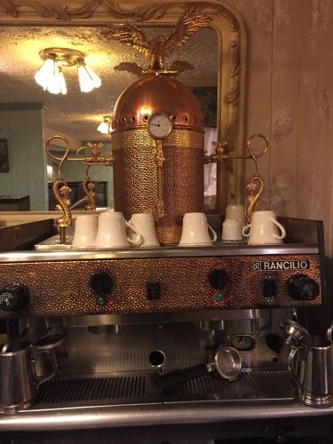 RANCILIO Copper Gold Plated Vintage  Espresso Cappuccino Machine Rare