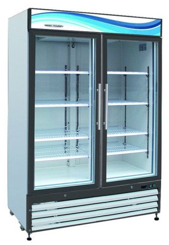 Serv-ware 2 glass door freezer commercial 49 cu. ft. nsf energy star for sale